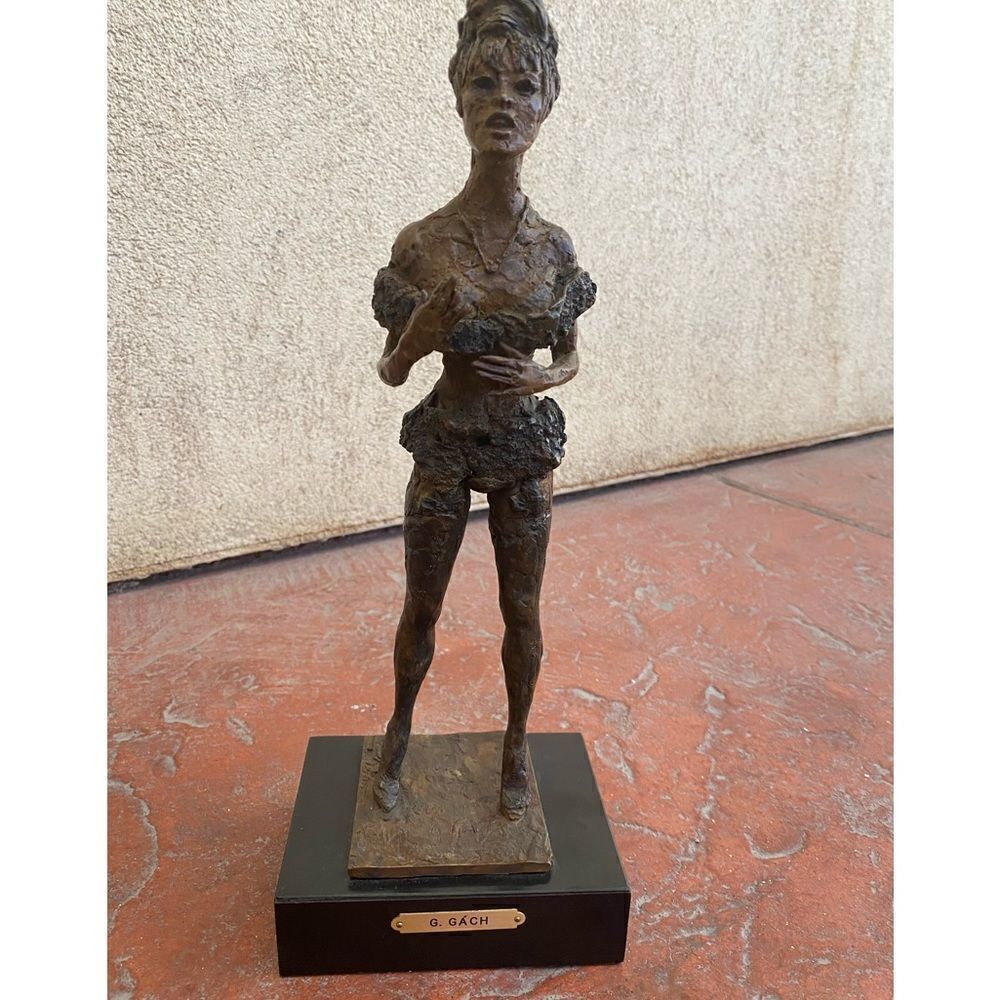 Authentic George Gach 1966 Brigitte Bardot bronze sculpture authentic signed